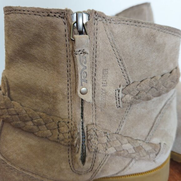Teva De La Vina Women's Ankle Boots Suede Desert Taupe Size 9 - Picture 6 of 9